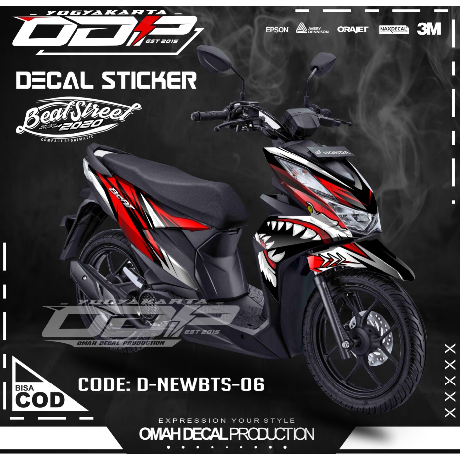 DECAL BEAT FULL BODY DEKAL HONDA BEAT STREET FULLBODY MOTIF SIMPEL ELEGAN HIU SHARK STICKER KEKINIAN