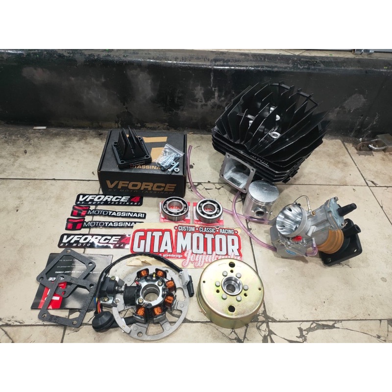 paket blok porting rx king thailand yp2 set piston magnet karbu dan kop yz