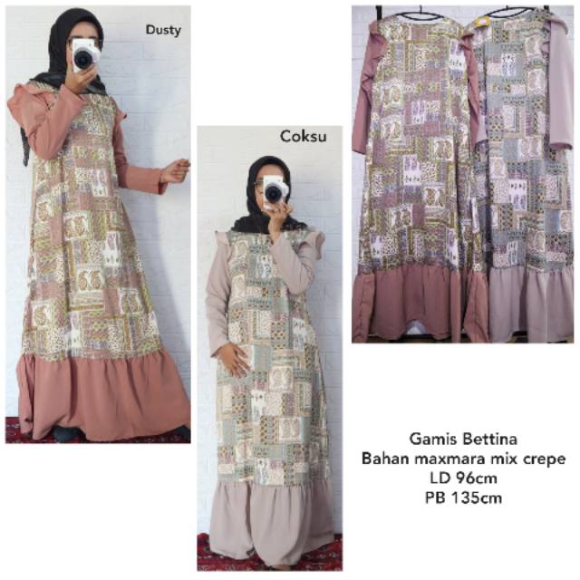 Azka clothing / Gamis bettina batik / gamis wanita / dress wanita