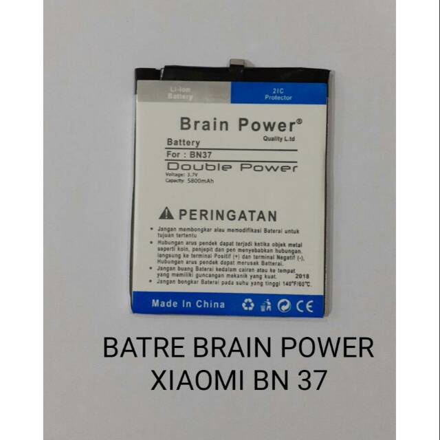 Battery Xiaomi BN37 Baterai Batre Xiaomi Redmi 6A Redmi 6 / BN 37 Double Power 2ic Brain Power