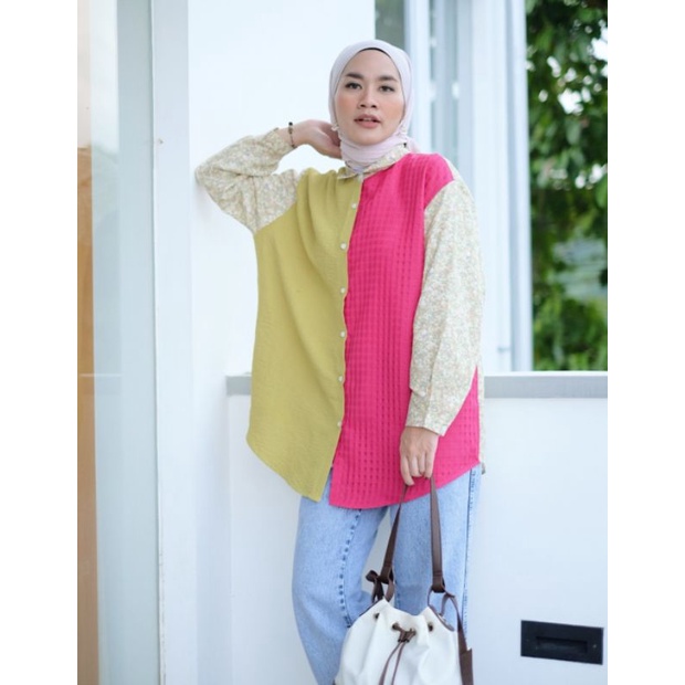 Demia Lace Magenta by Kalanilabel dan Arumi Tunik Haideeorlin
