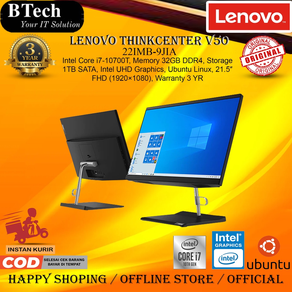 Lenovo Thinkcenter V50 22IMB 9JIA Core i7-10700T 32GB 1TB SATA DOS 3YR