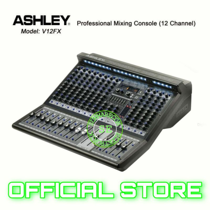 mixer audio 12 channel original ashley V12FX usb bluetooth recording