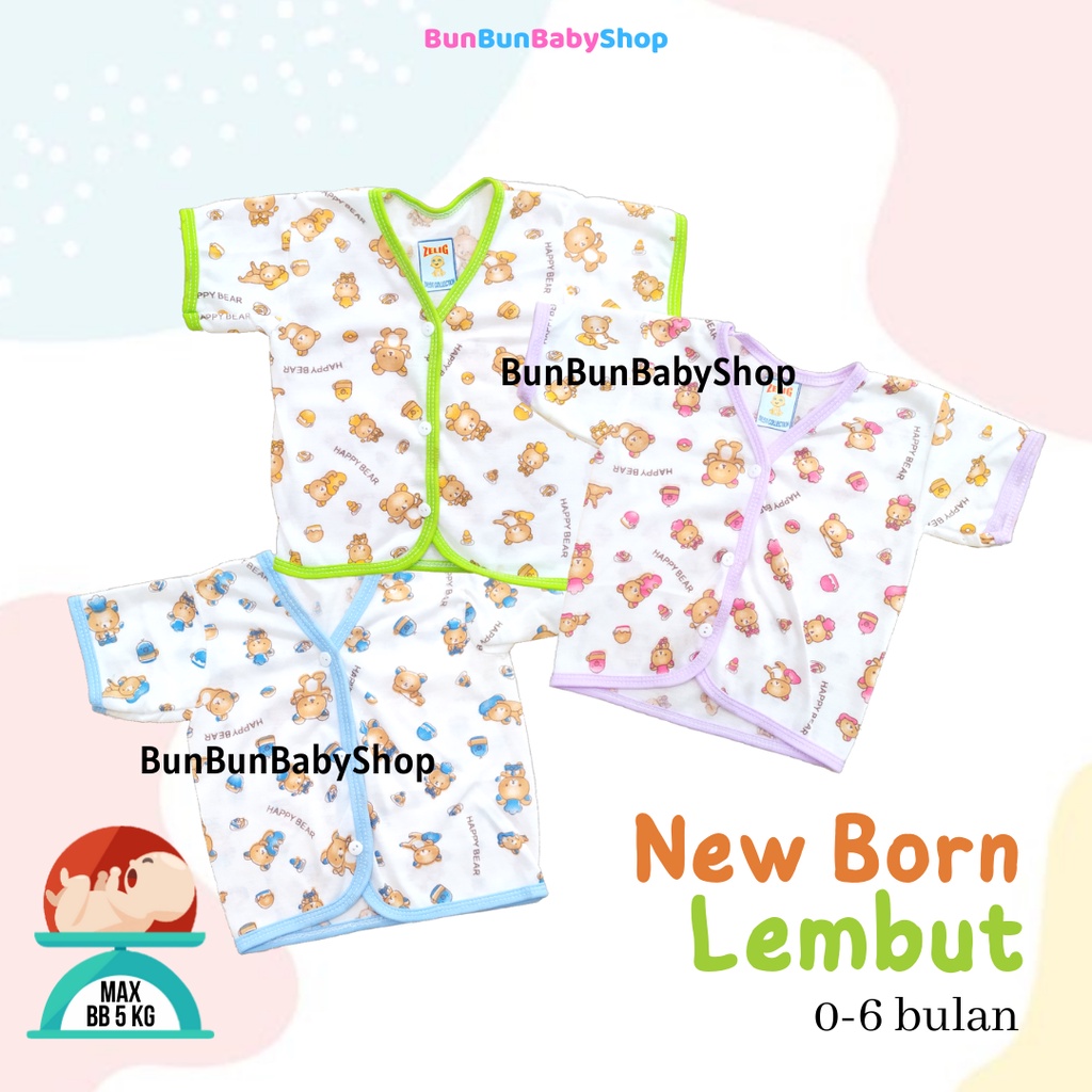 Baju Bayi Atasan Lengan Pendek Laki Perempuan Pakaian Baby Newborn Motif Unisex Perlengkapan Baru Lahir Peralatan Murah Bunbunbabyshop