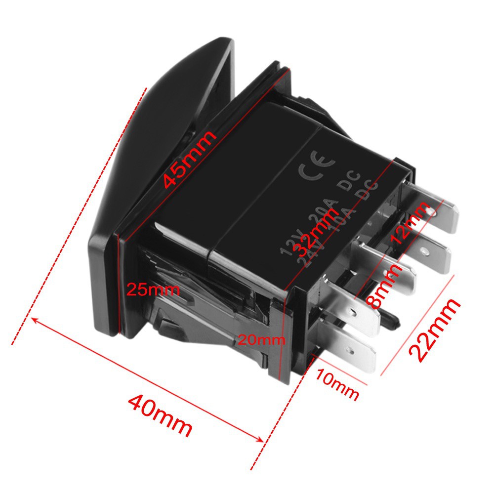 Saklar Toggle Rocker Tekan ARB 5P 12V Anti Air Dengan Lampu LED Biru