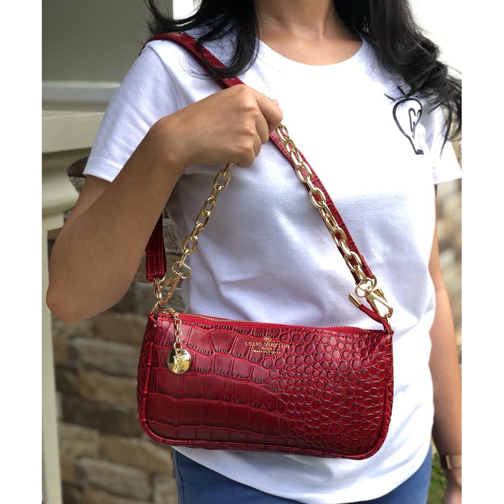 TAS HOBO LV POCKET CHAINS CROCO SUPER TERMURAH