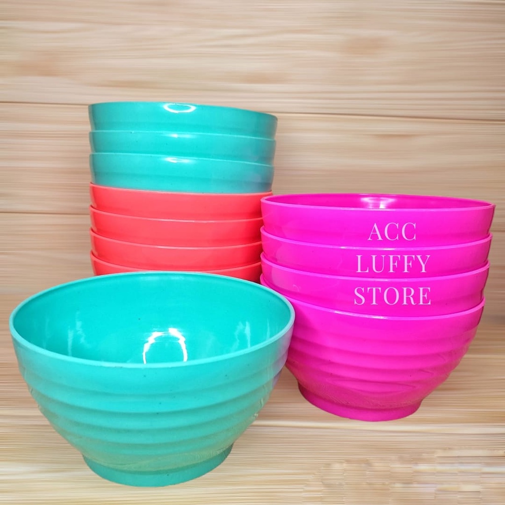 Satu Lusin/12 Pcs Mangkok Sayur - Mangkok Plastik 1 lusin tebal - Mangkuk Sayur Ukuran Besar - Mangk