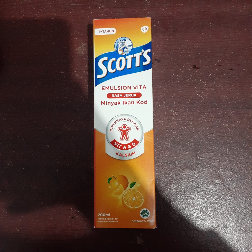 Scott's Emulsion Vita Orange 200ml - Scott Emulsion, Minyak Ikan, Multivitamin Anak