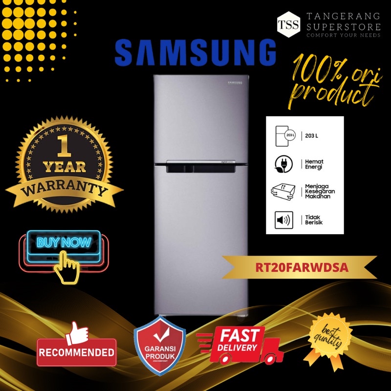 SAMSUNG Kulkas 2 Pintu [203L] RT20FARWDSA TWIST ICE MAKER BIG BOX