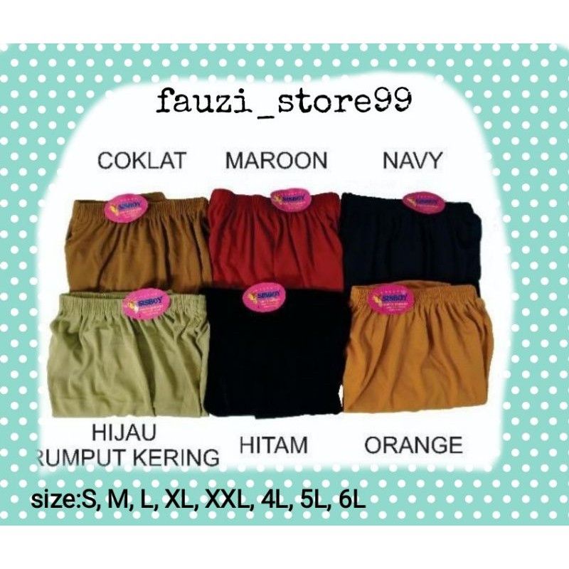 (1 Lusin) SOT Wanita Stretch sisboy/fajar cemerlang murah|short wanita Stretch panjang beragai macam