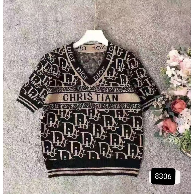 Blouse knit C.Dior wanita import / Atasan rajut C.Dior import wanita e8036