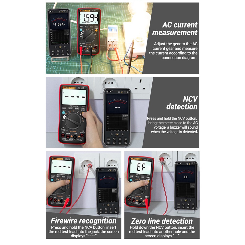 ANENG Digital Bluetooth Multimeter Voltage Tester - AN9002