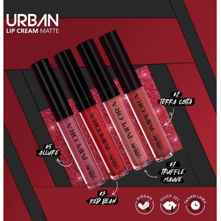 ✿ELYSABETHME✿ I♥M♥P♥L♥O♥R♥A Implora cosmetic lip cream mattee original lipstick cair bisa untuk ombre tahan lama seharian 24 jam transferproof tidak luntur di masker