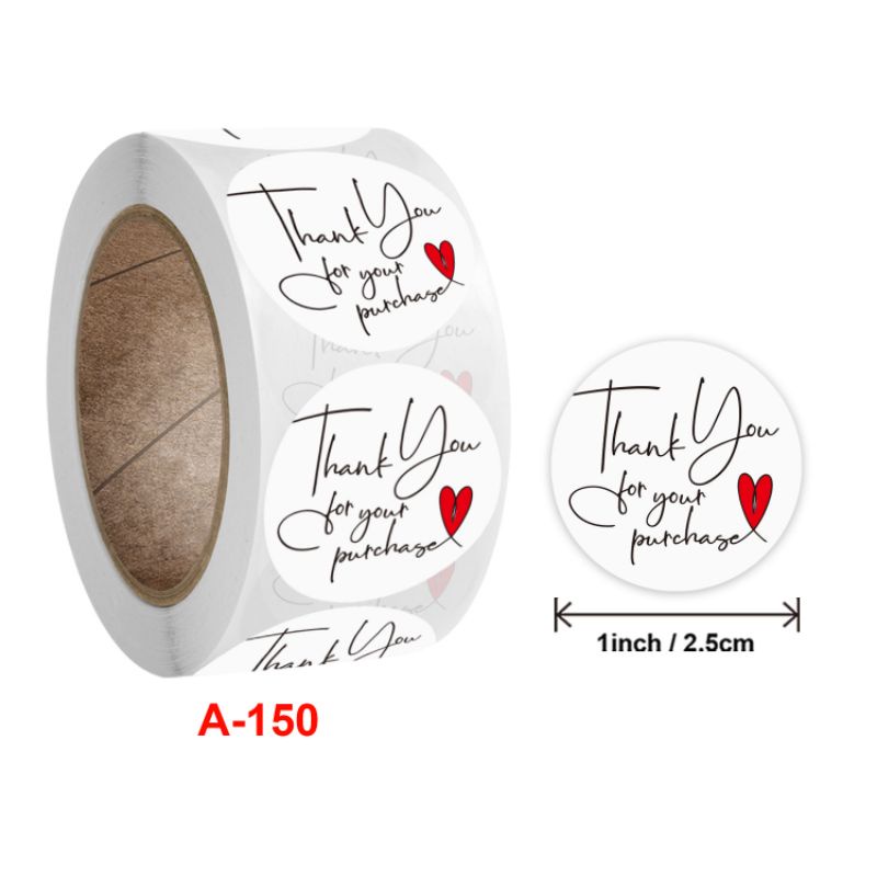 [MYUME.STORE] 500 pcs Stiker thank you/segel thank you/thanks for order/ label online shop-K