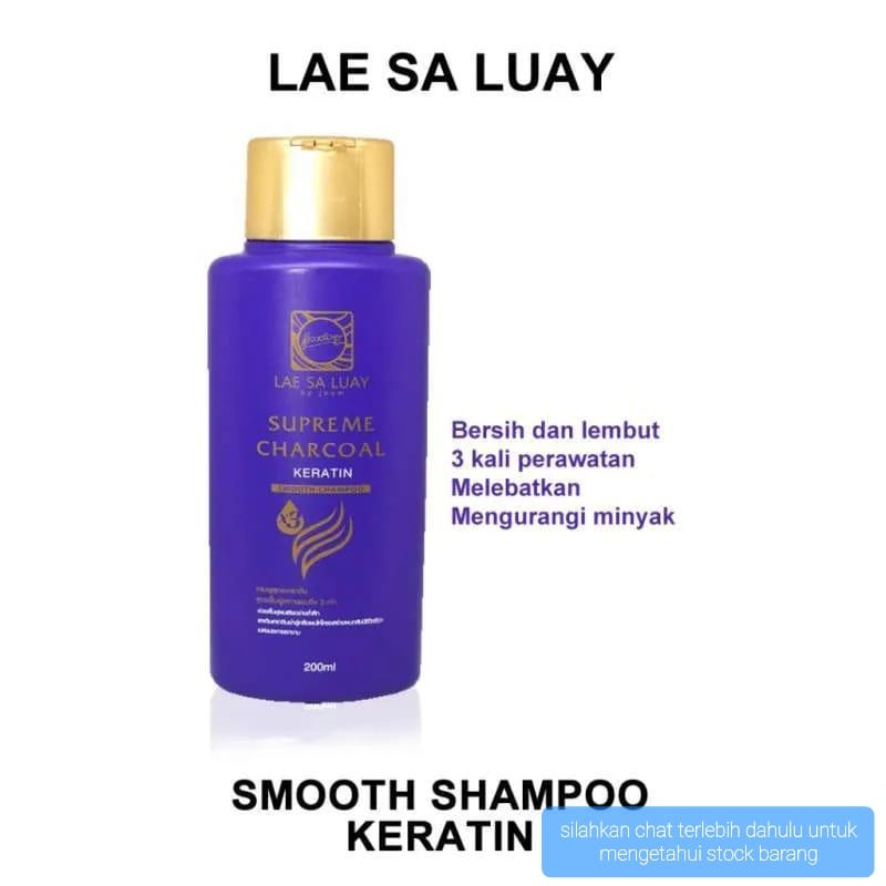 LAE SA LUAY SHAMPO SMOOTH CHARCOAL KERATIN SUPREME SHAMPO RAMBUT