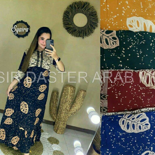 Daster Arab Syaira || Rayon Super Grade A Ori || Resleting Depan Busui || Brokat Import