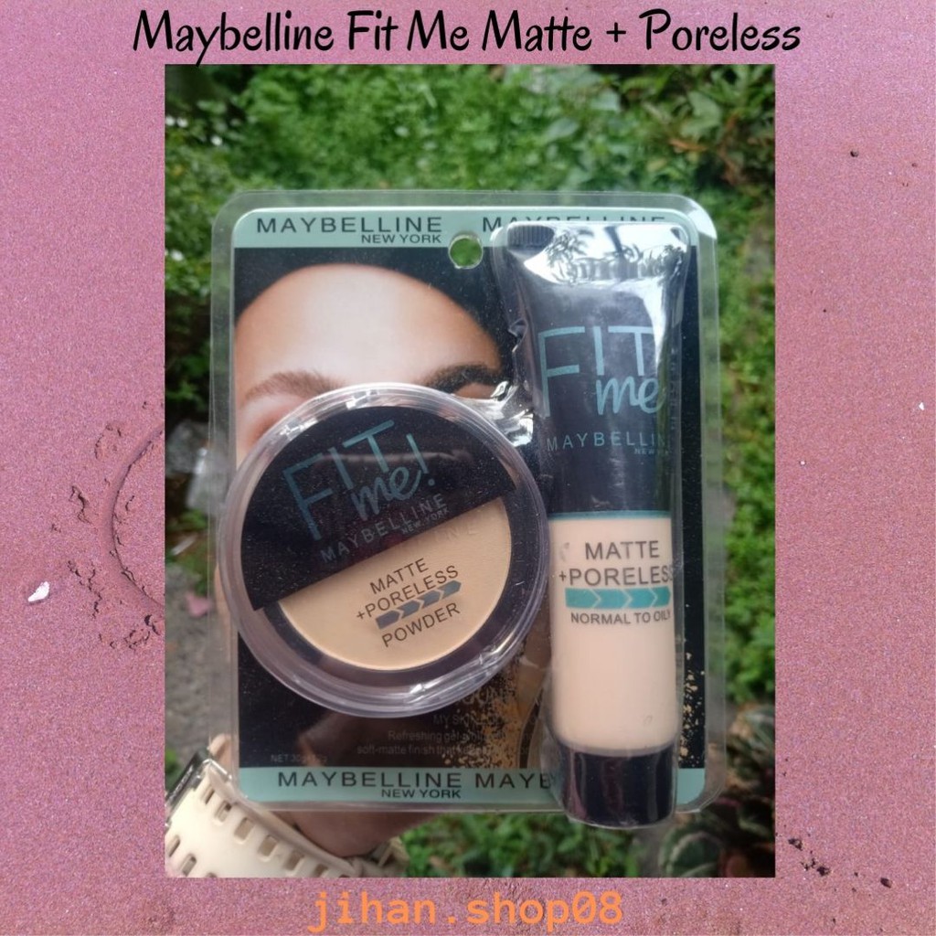 Maybelline Fit Me Matte + Poreless Powder + Foundation Bedak Maybelline Foundatin Maybelline murah