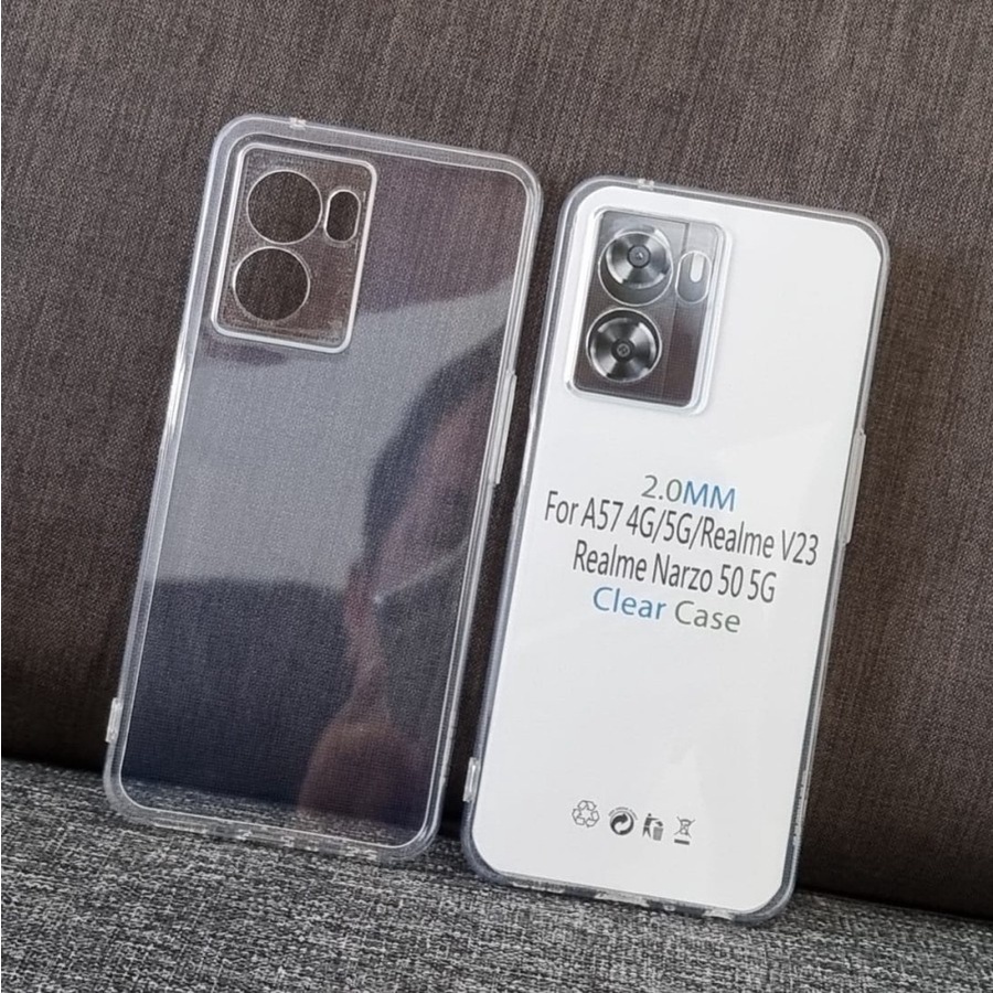 REALME NARZO 50 5G OPPO A77S OPPO A57 4G 2022 OPPO A57 5G 2022 Case Ultra Clear HD Premium Transparan Jelly Silicon Softcase  - White_Cell