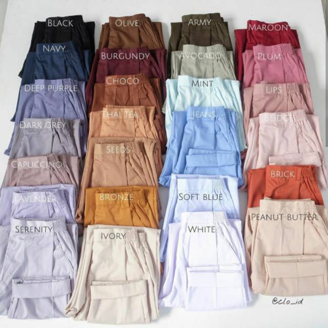E-bizza pants by clo_id tidak pake resleting celana super nyaman bahan American drill