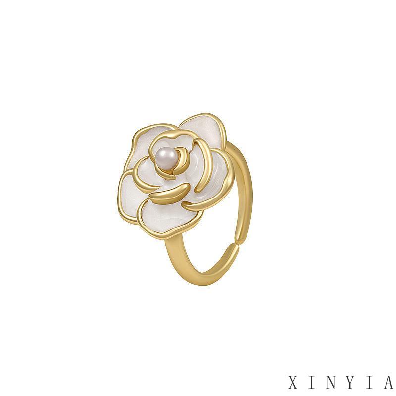 【COD】Cincin Jari Telunjuk Desain Bunga Putih Gaya Vintage Perancis Cincin Model Terbuka