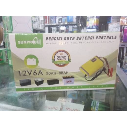 Charger Aki Sunpro 12V6A // Charger Aki Mobil Dan Motor / Charger Accu