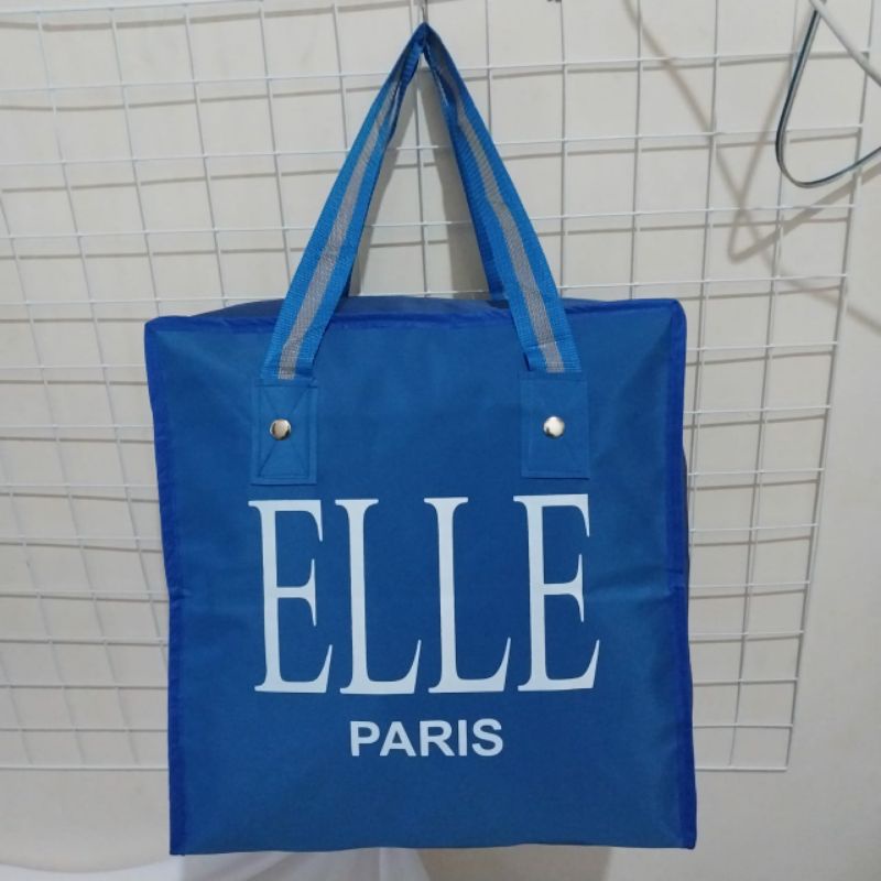 Shopping Bag Tas Belanja Lipat Serbaguna Elle Paris Tas Travel Mudik wadah Baju Tas Loundry Cucian Tas Serut Tote Bag Tas Belanja Kain Lipat Anyaman Karung Ukuran Kecil Sedang super Jumbo