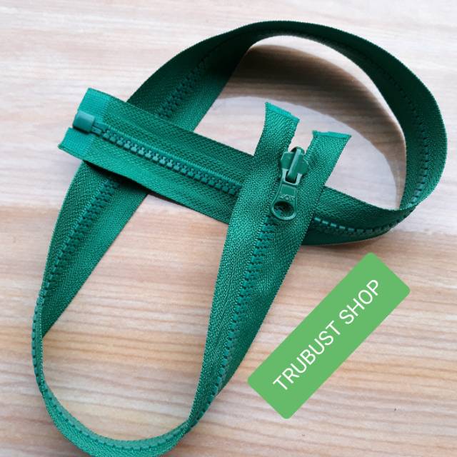 Daun resleting jaket sleting zipper plastik 65cm  jaket bolak balik jual ecer per 1pc