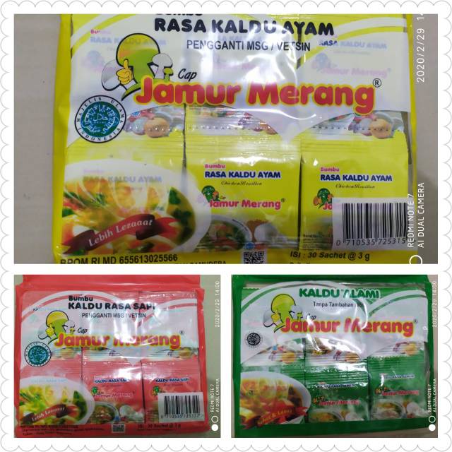 

Penyedap rasa Anti MSG "Rasa Kaldu Ayam, Jamur Merang