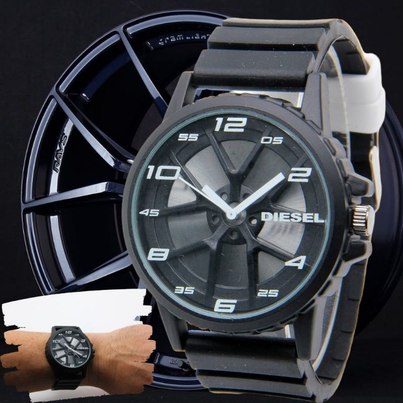 VKS Jam Tangan Diesel Rubber Pria Jam Tangan Fashion Terlaris