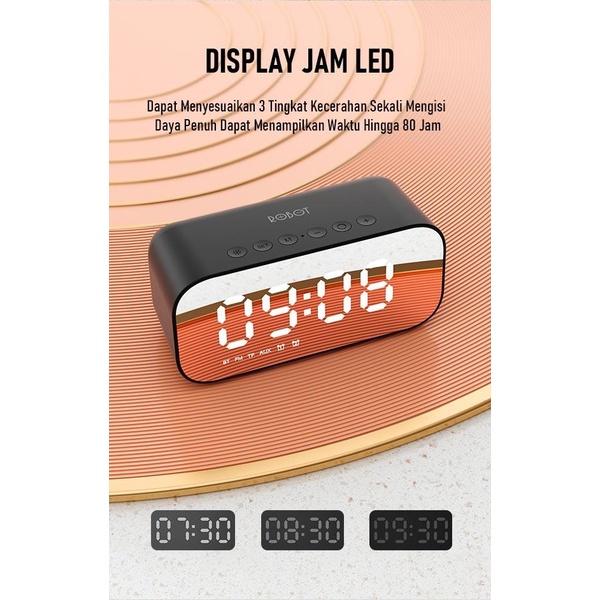 Robot RB560 Alarm Clock Bluetooth Speaker LED Display Jam Meja Digital