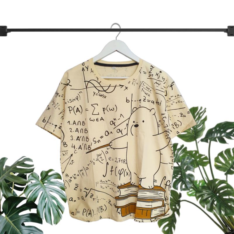 Kaos Kasual Dewasa We Bare Bears Ice Bear Rumus Matematika