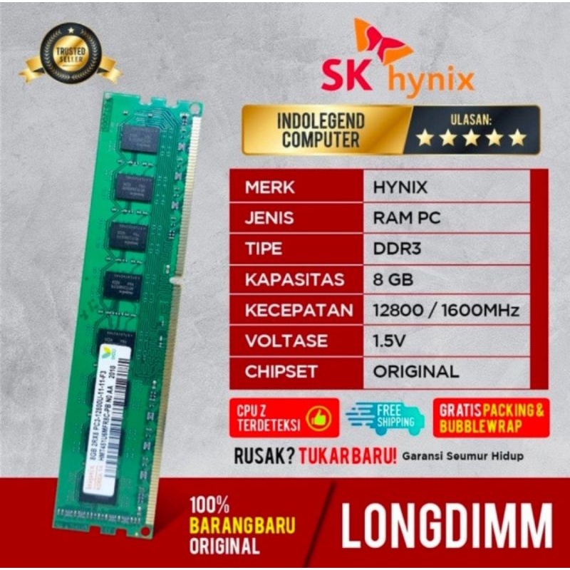 RAM HYNIX LONGDIM DDR3 8GB PC12800