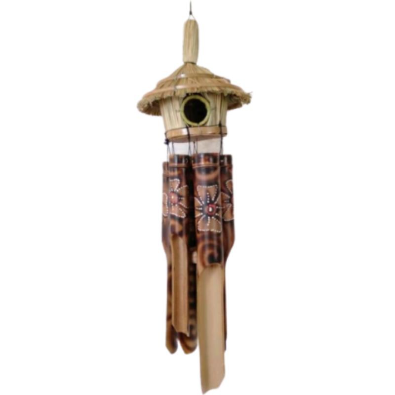 TERMURAH! KELONTONG BAMBU SANGKAR BURUNG 50x18x18 cm BEL ANGIN WIND CHIME GENTA ANGIN TERAS RUMAH