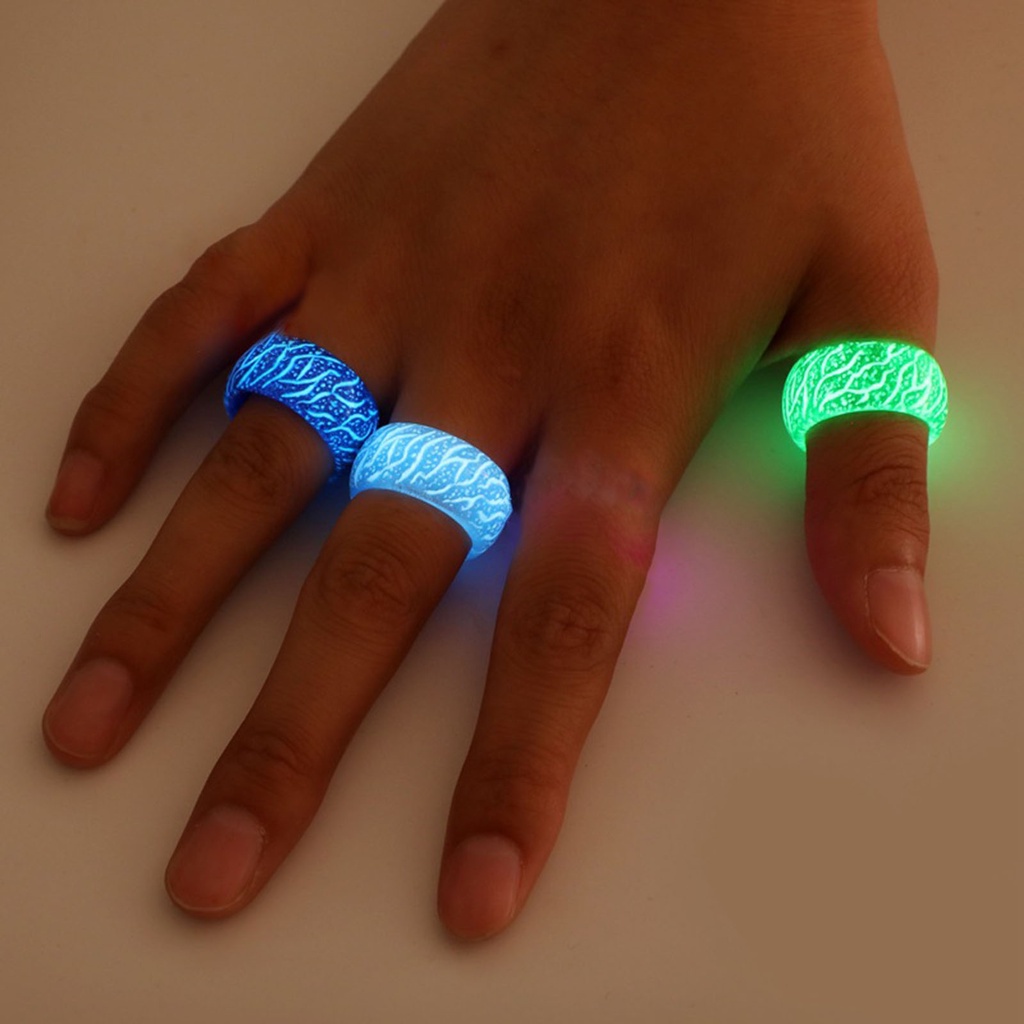 Huluboy Cincin Luminous Glow In The Dark Motif Retak Untuk Unisex