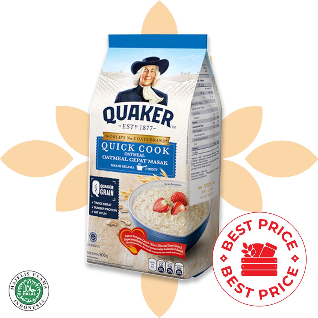 QUAKER - QUICK COOKING OATMEAL (GANDUM) - 800 GR