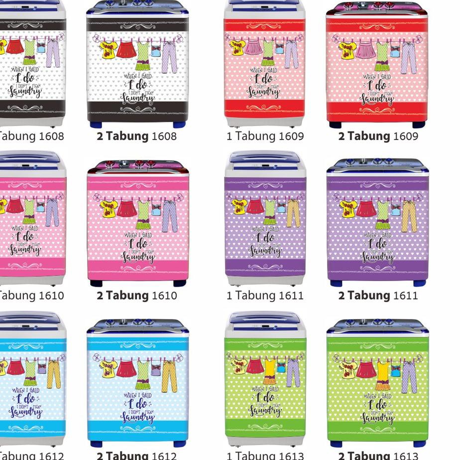 Grosiran Murah Stiker Mesin Cuci 1 dan 2 Tabung LAUNDRY