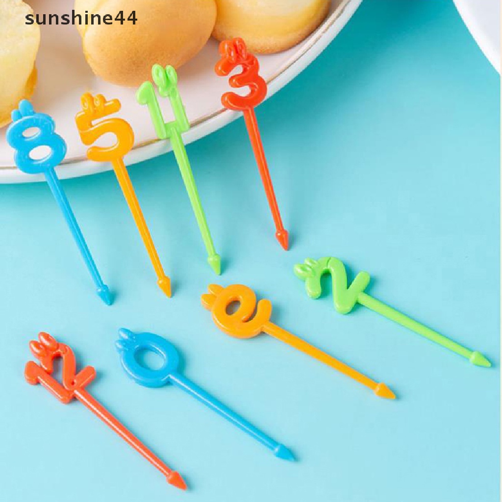 Sunshine 8 / 10 / 24Pcs Garpu Buah / Dessert / Snack Mini Untuk Anak