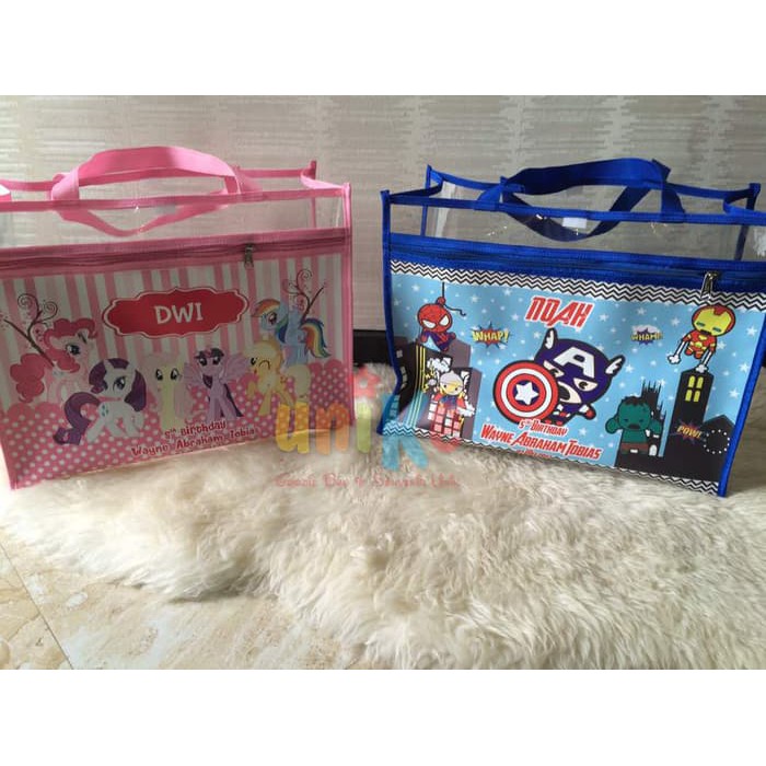 

PROMO TOTE BEACH MINI CUSTOM TAS LES RENANG / PANTAI / SOUVENIR ULTAH ANAK GOODIE BAG PARTY PESTA
