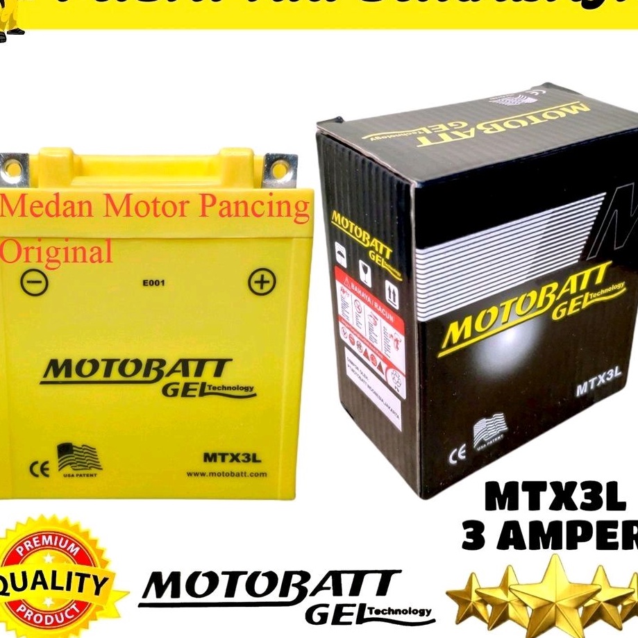 ⭐⭐⭐⭐ ORIGINAL ACCU MOTOBATT MTX3L AKI GEL KERING MOTOR RX KING NINJA 150 BATERAI MF BEBAS PERAWATAN 