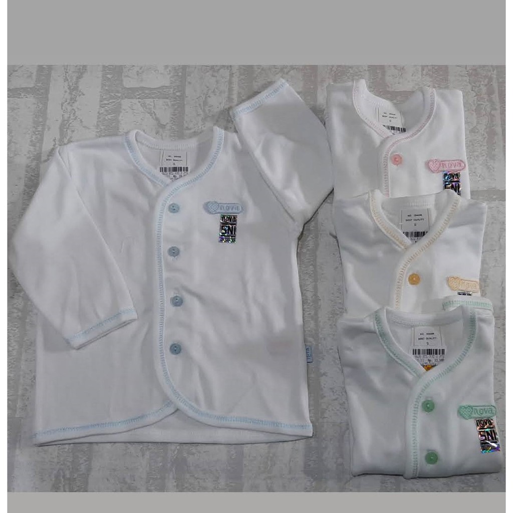 Nova Baju Bayi Atasan Putih Tangan Panjang