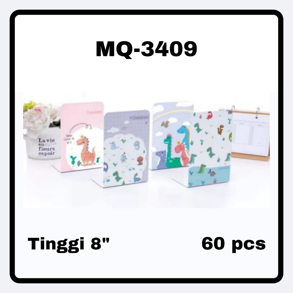 

AS888 - Book END / PEMBATAS Buku MOTIF DINOSAUR Bahan Besi dapat 2 pcs MQ-3409