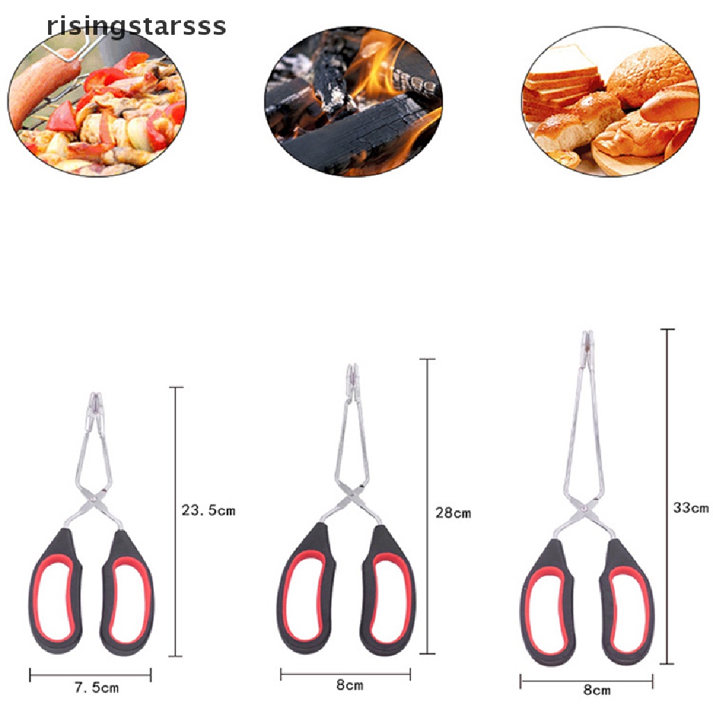 Rsid Tongs / Capitan Makanan Model Gunting Gagang Panjang Untuk BBQ / Roti