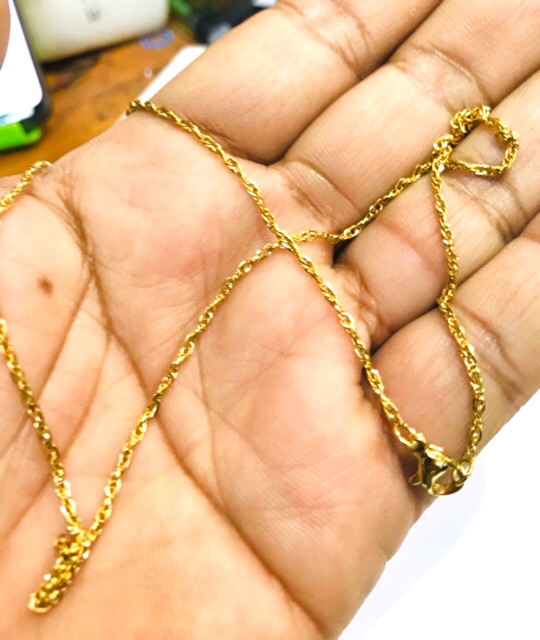 Kalung cowok // kalung titanium // kalung tambang kecil  panjang 45 cm //titanium // kalung plitir