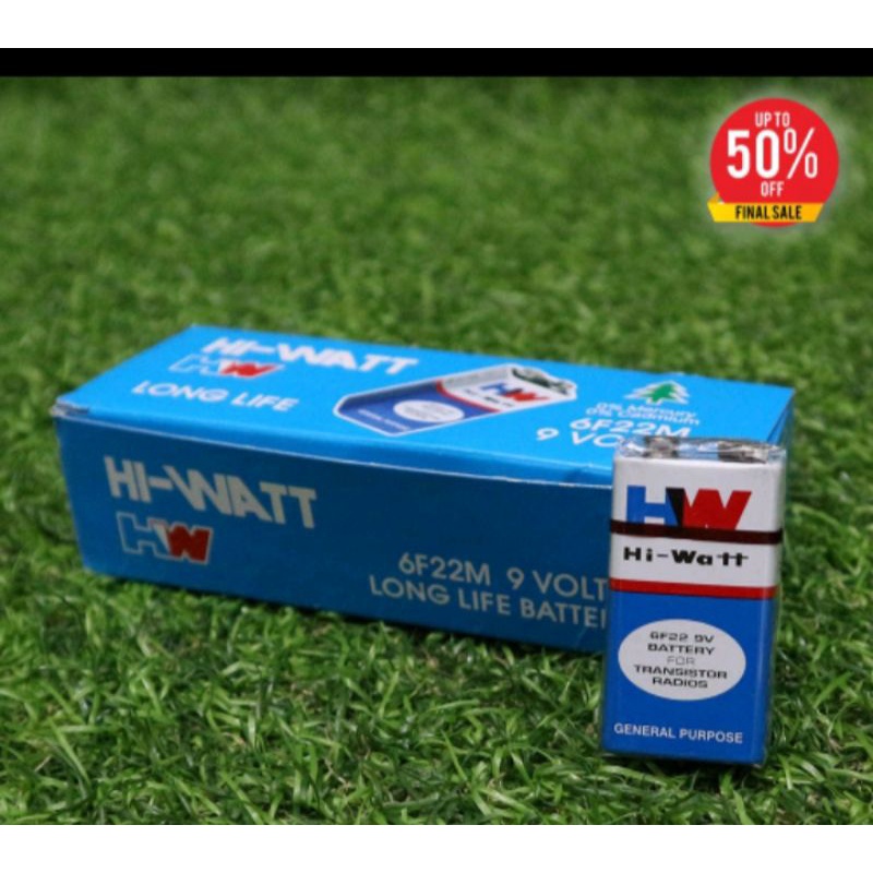 BATEREI KOTAK 9V MEREK HW / Per Buah