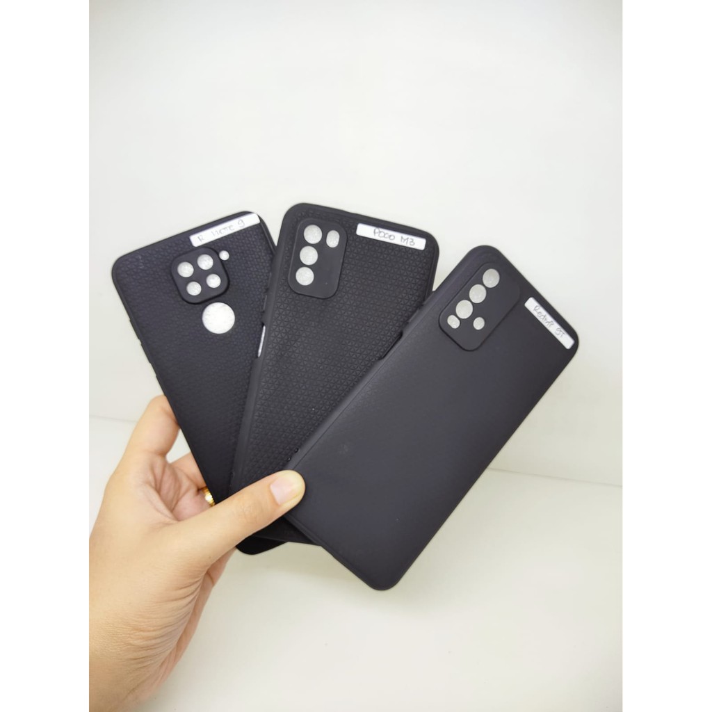 LUXURY Real Fiber Redmi Note 9 Redmi 9T Poco M3 with Protector Camera TPU Slim Matte Softcase