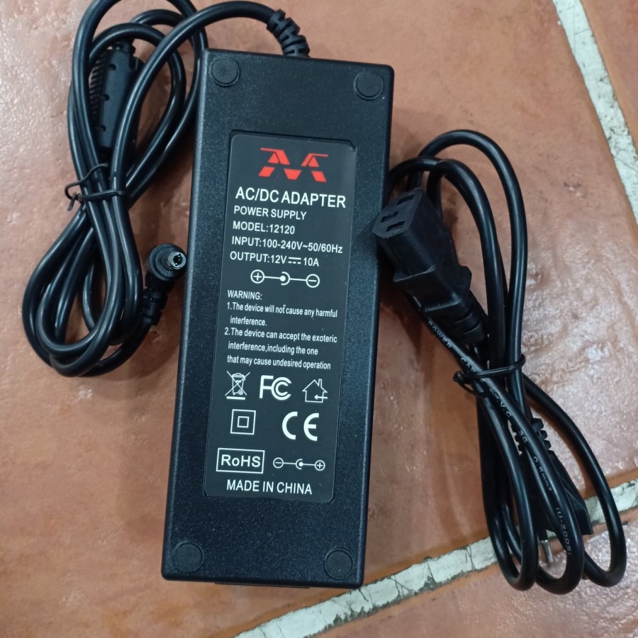 Adaptor AC-DC Car Charger Switch 12V 10A EU Plug Adaptor CCTV 12V-10A