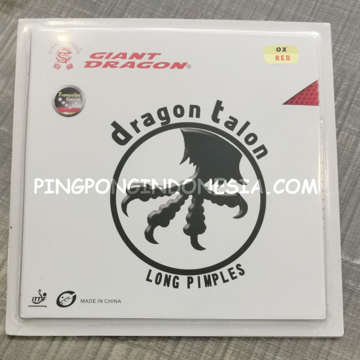 Giant Dragon - Dragon Talon - Rubber/Karet Pingpong Tenis Meja Bat Bet - Merah -jml