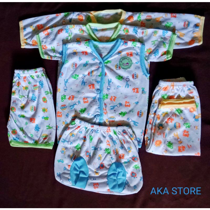 3 setel 6 pcs baju tabur animal bayi murah