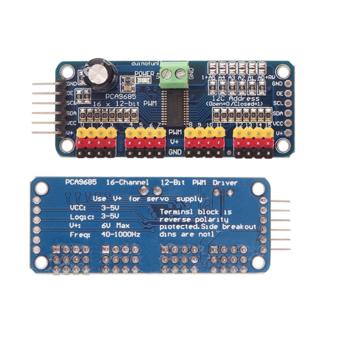 PCA9685 16 Channel - 12 bit I2C PWM Servo Driver