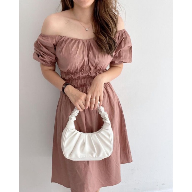 8-742 DRESS PYLENY | DRESS KOREA | KOREAN DRESS | DRESS SABRINA | DRESS PESTA | DRESS HITAM WANITA |